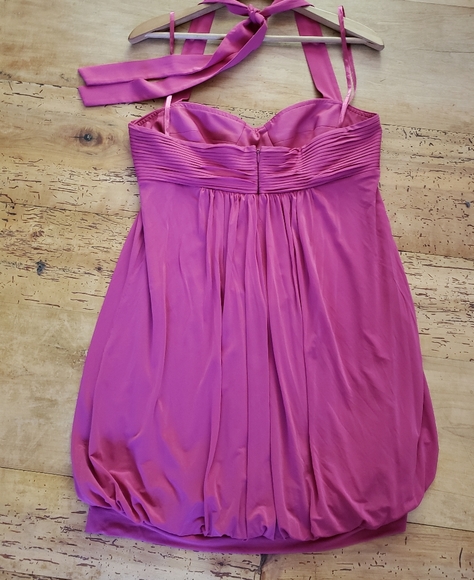 BCBG Sz Med Bubble Hem Halter Dress - Picture 6 of 10
